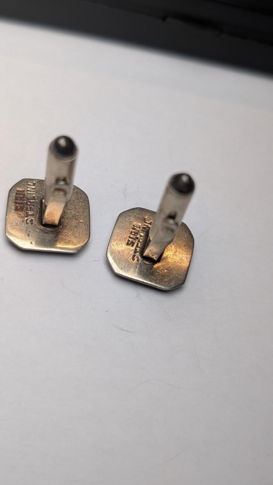 Vintage Sterling Silver Siam Black Niello Cuff Links | 925 Silver - Image 3