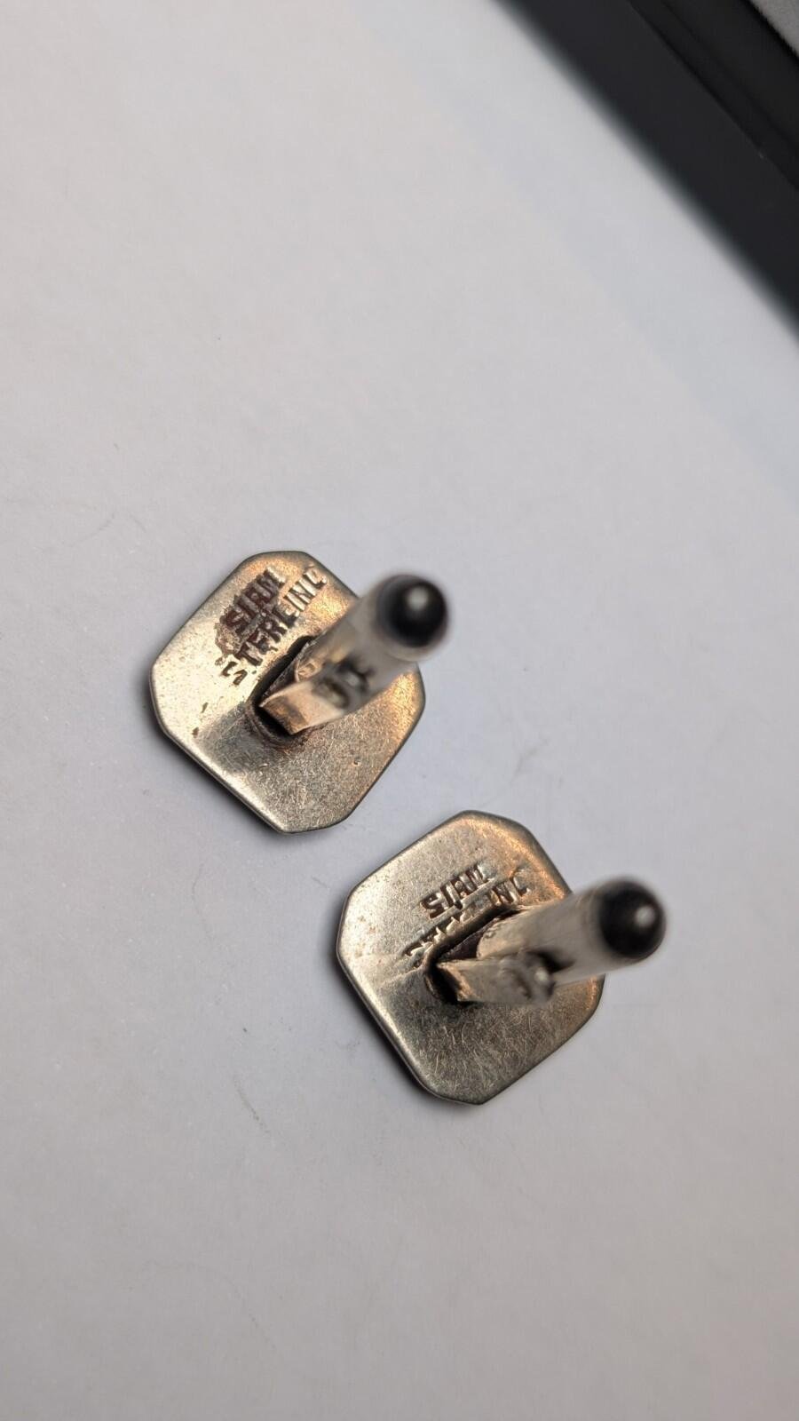 Vintage Sterling Silver Siam Black Niello Cuff Links | 925 Silver - Image 4