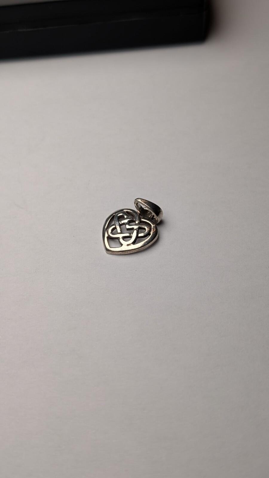 Vintage Sterling Silver Celtic Knott Heart Pendant | 925 Silver - Image 2