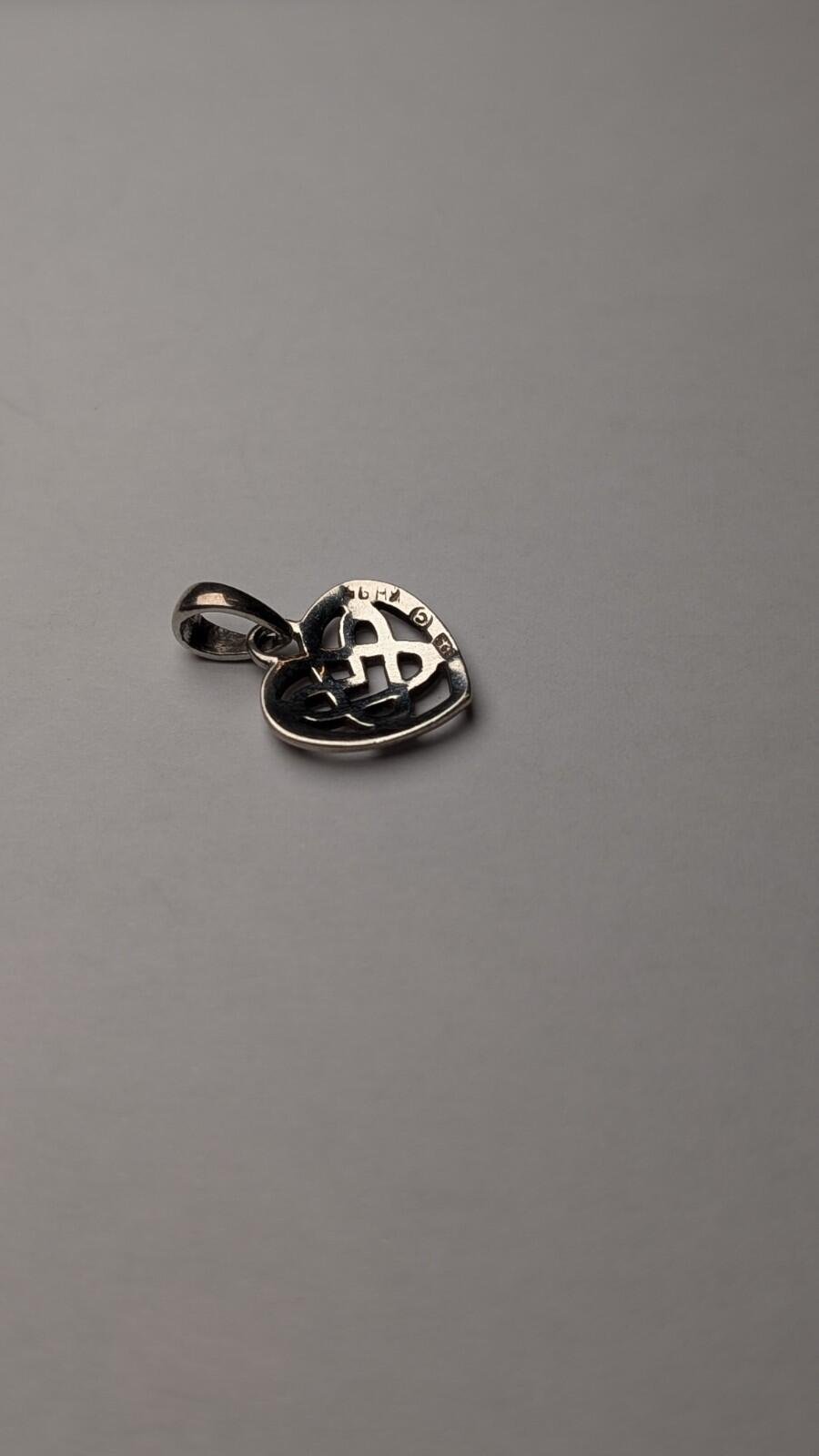 Vintage Sterling Silver Celtic Knott Heart Pendant | 925 Silver - Image 4
