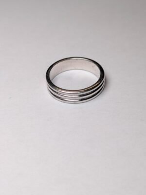 Vintage Sterling Silver Ripple Band Ring | Size S 1/2 | 925 Silver