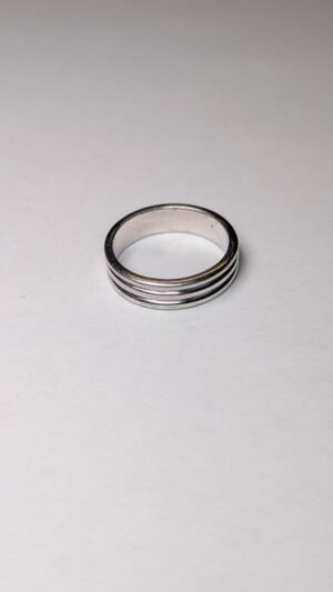 Vintage Sterling Silver Ripple Band Ring | Size S 1/2 | 925 Silver