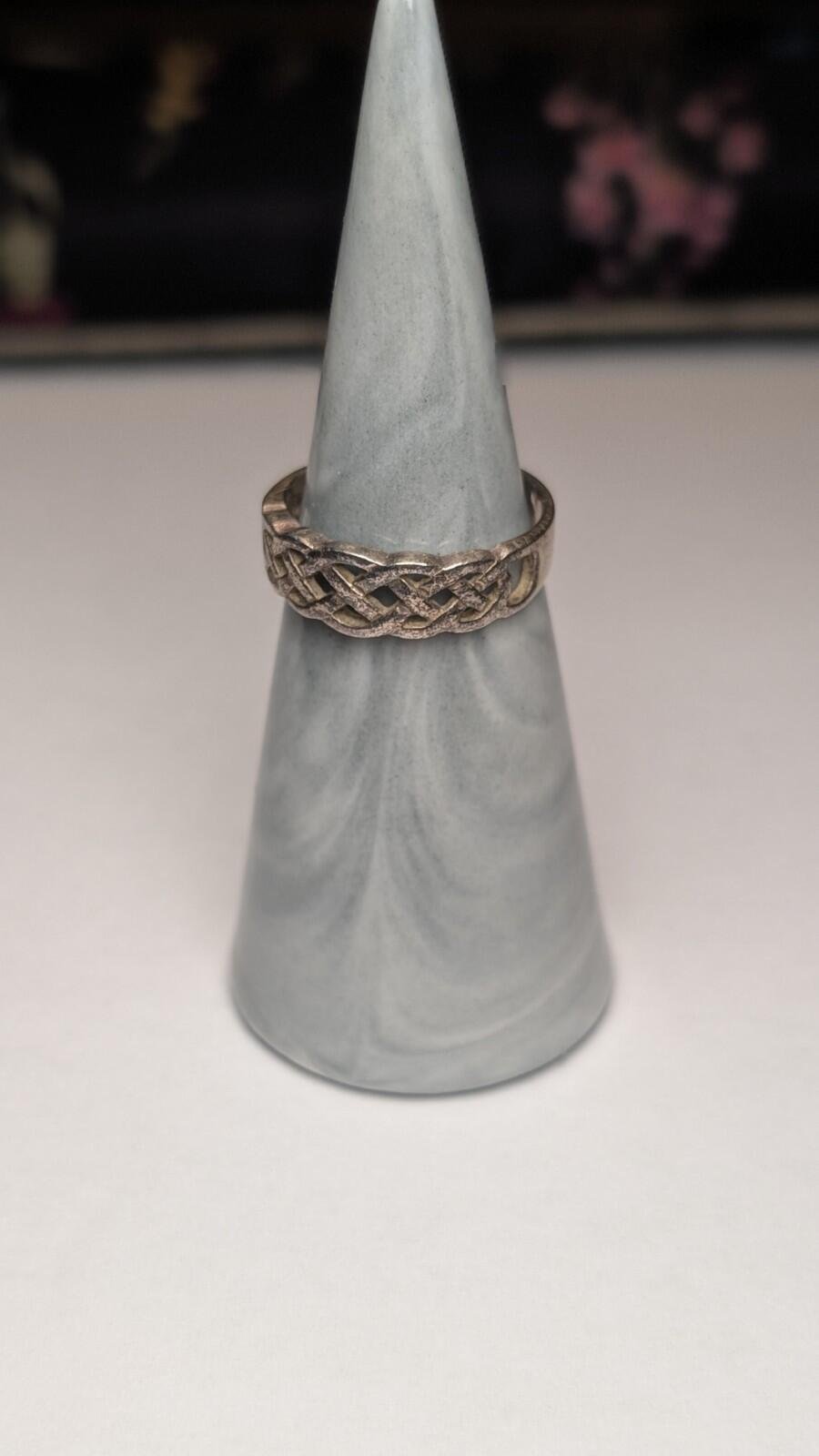 Vintage Sterling Silver Weave Woven Celtic Ring | Size N | 925 Silver