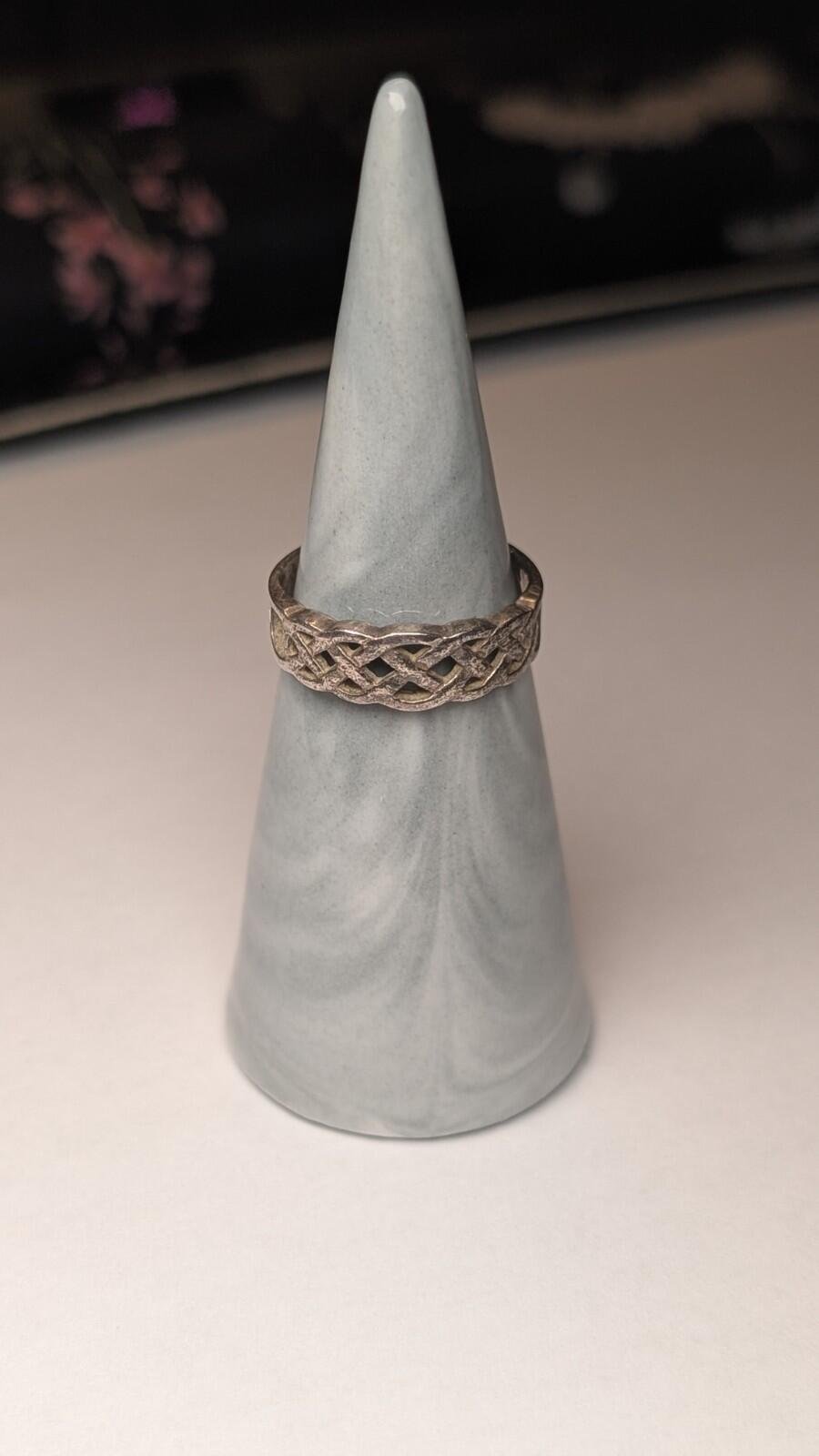 Vintage Sterling Silver Weave Woven Celtic Ring | Size N | 925 Silver - Image 6