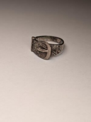 Vintage Sterling Silver Belt Buckle Ring | Size M 1/2 | 925 Silver