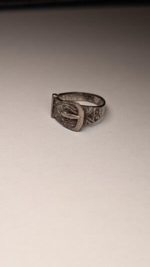 Vintage Sterling Silver Belt Buckle Ring | Size M 1/2 | 925 Silver