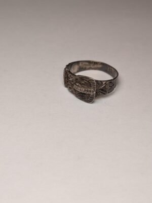 Vintage Sterling Silver Mens Belt Buckle Ring | Size Q | 925 Silver