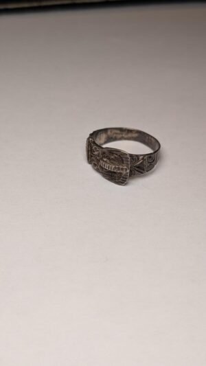 Vintage Sterling Silver Mens Belt Buckle Ring | Size Q | 925 Silver
