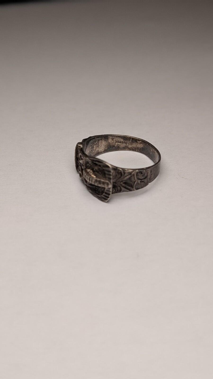 Vintage Sterling Silver Mens Belt Buckle Ring | Size Q | 925 Silver - Image 4