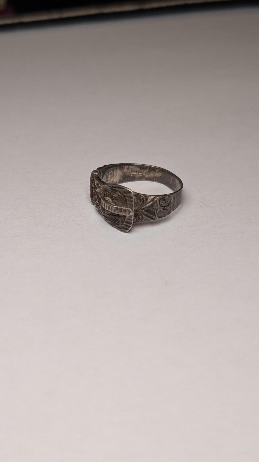 Vintage Sterling Silver Mens Belt Buckle Ring | Size Q | 925 Silver - Image 5