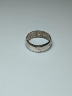 Vintage Sterling Silver Thick Band Ring | Size S 1/2 | 925 Silver