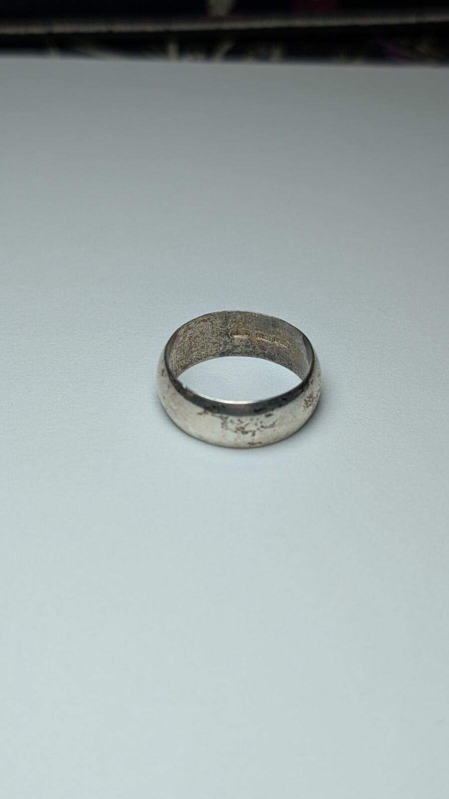Vintage Sterling Silver Thick Band Ring | Size S 1/2 | 925 Silver - Image 2