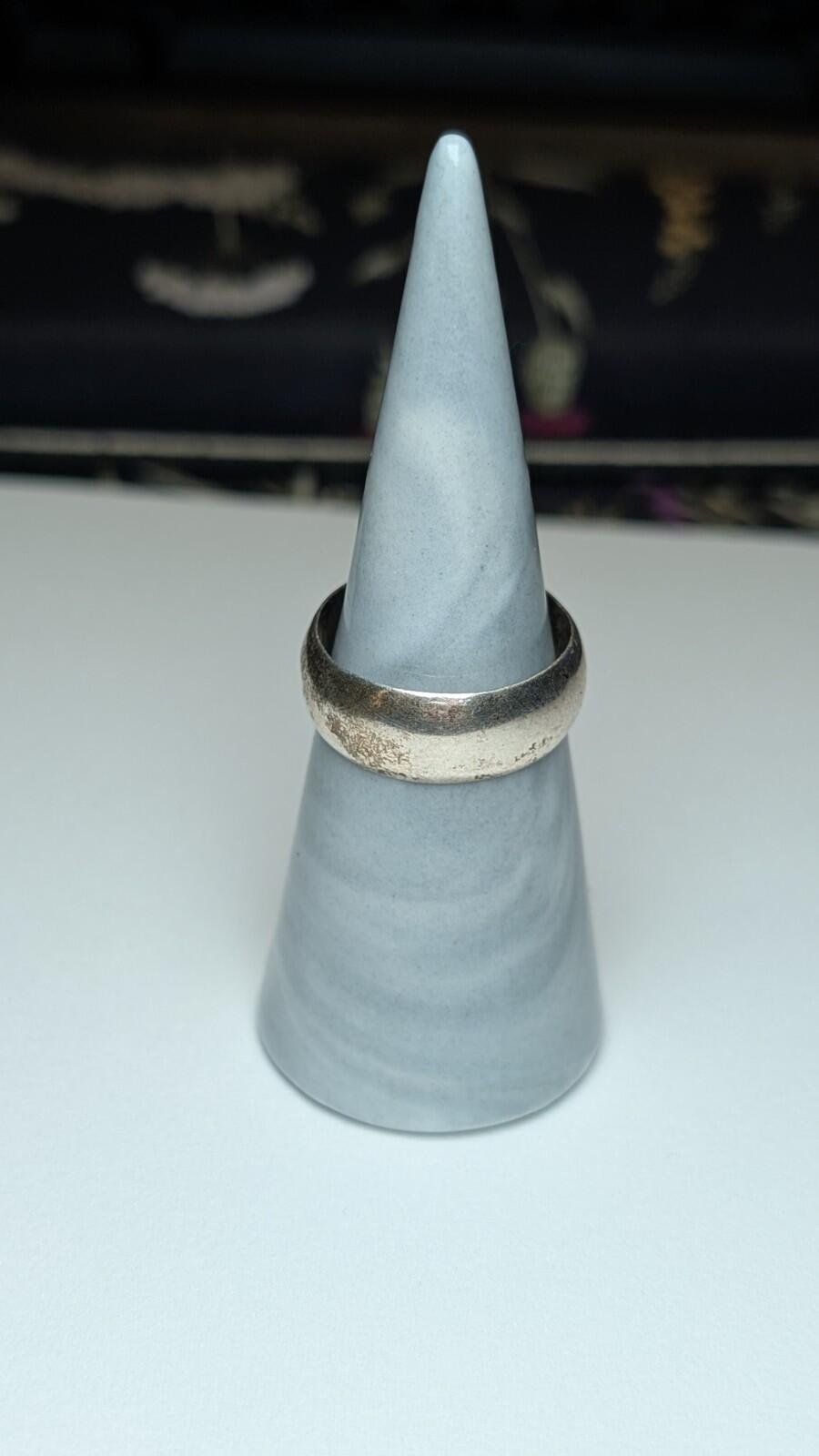 Vintage Sterling Silver Thick Band Ring | Size S 1/2 | 925 Silver - Image 3