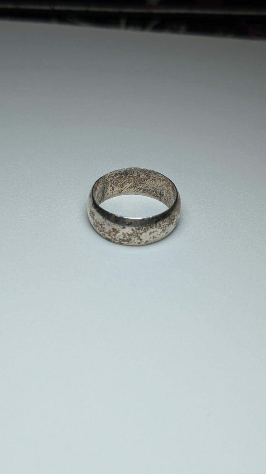 Vintage Sterling Silver Thick Band Ring | Size S 1/2 | 925 Silver - Image 4