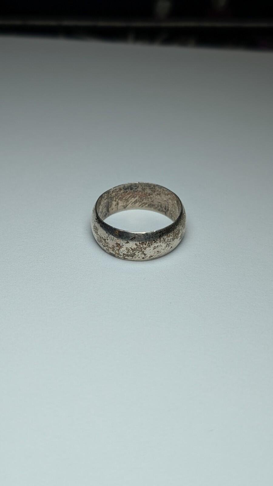 Vintage Sterling Silver Thick Band Ring | Size S 1/2 | 925 Silver - Image 5