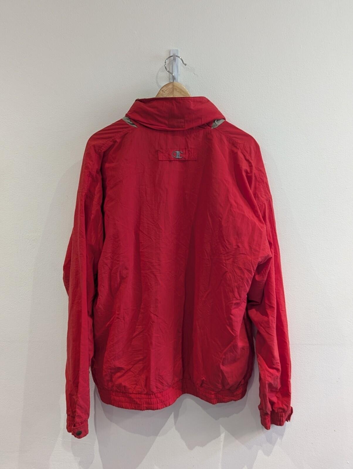 Vintage 90s Champion Windbreaker Jacket Red Coat | Size Large | Champion Jacket - Image 2