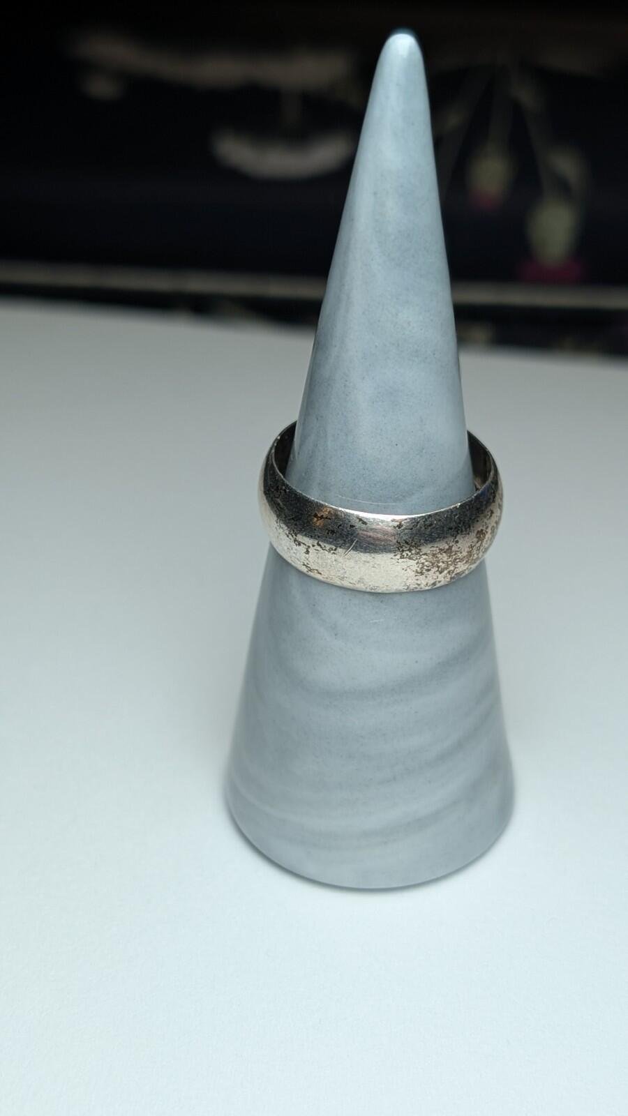 Vintage Sterling Silver Thick Band Ring | Size S 1/2 | 925 Silver - Image 6
