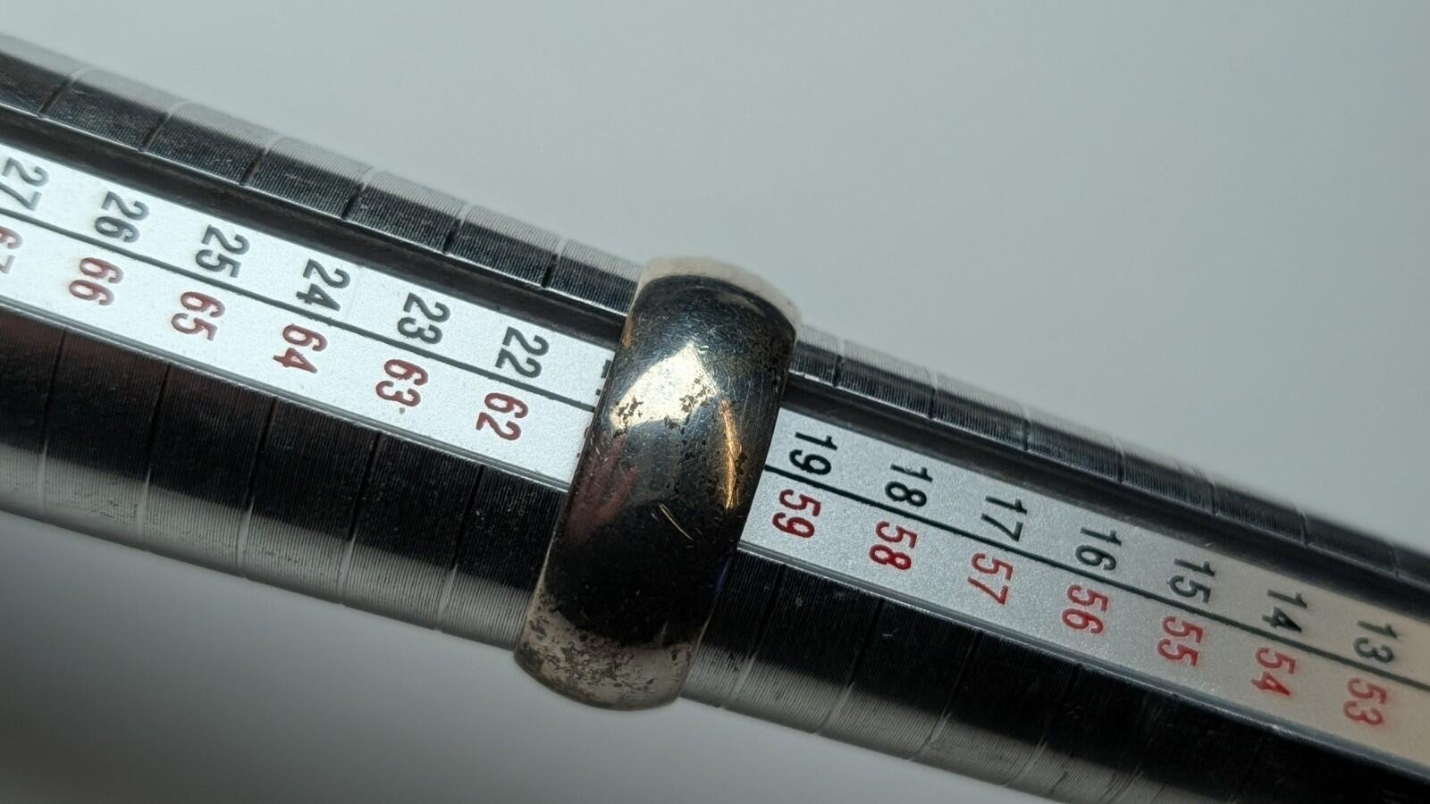 Vintage Sterling Silver Thick Band Ring | Size S 1/2 | 925 Silver - Image 7