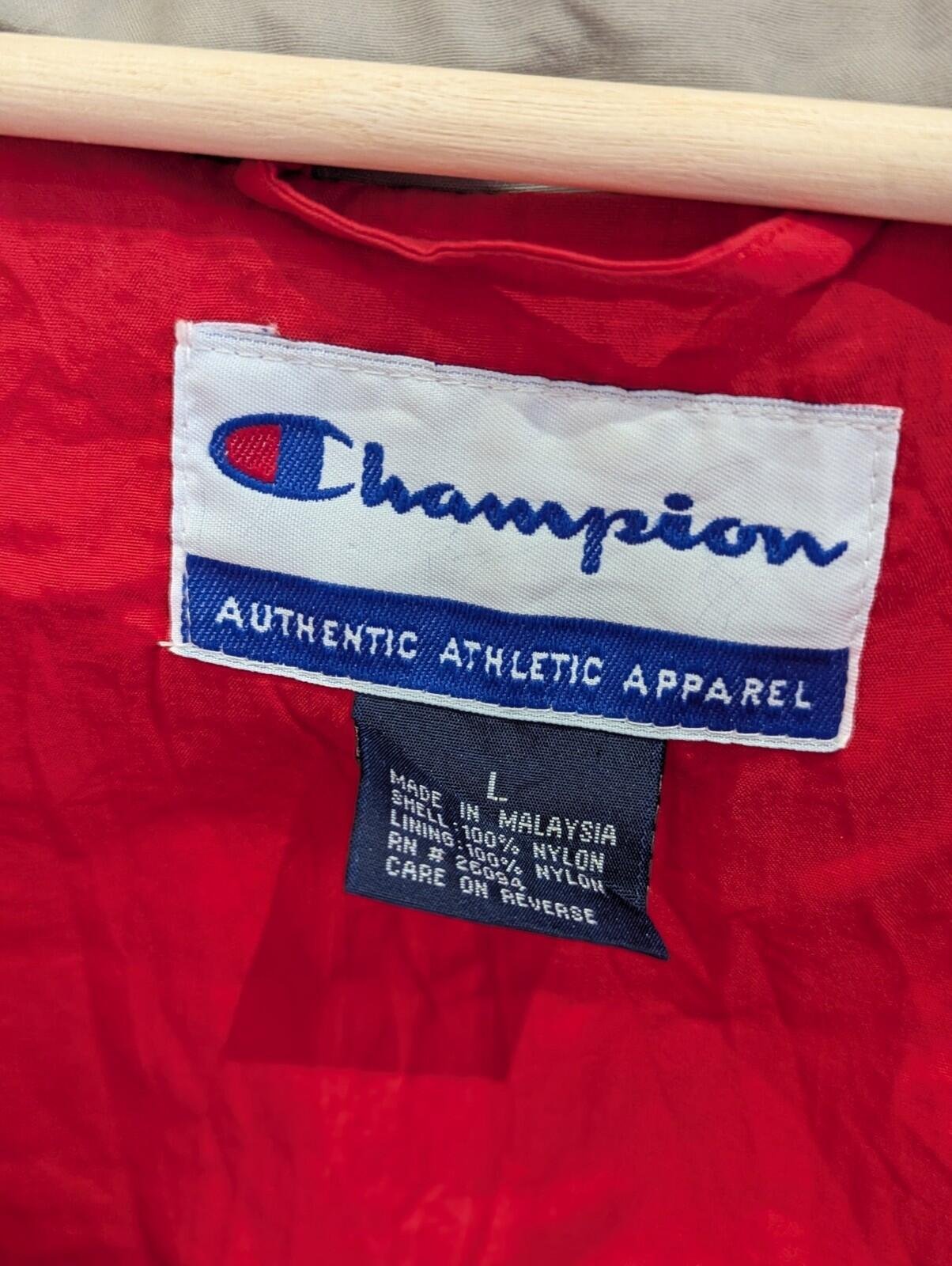 Vintage 90s Champion Windbreaker Jacket Red Coat | Size Large | Champion Jacket - Image 3