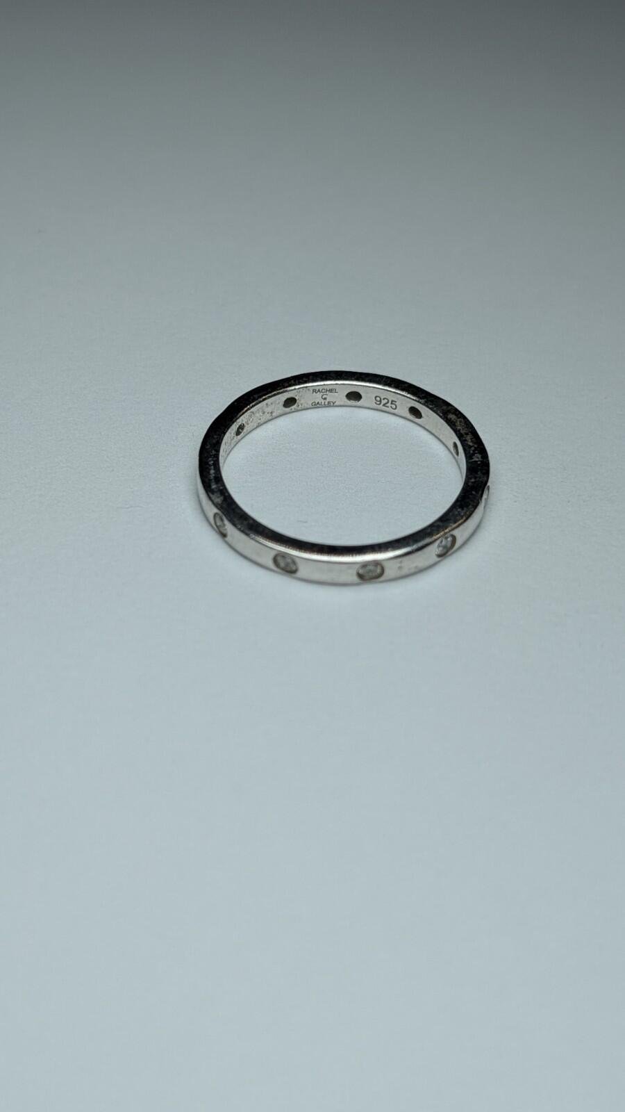 Vintage Sterling Silver Clear Gemstone Band Ring | Size S 1/2 | 925 Silver - Image 4