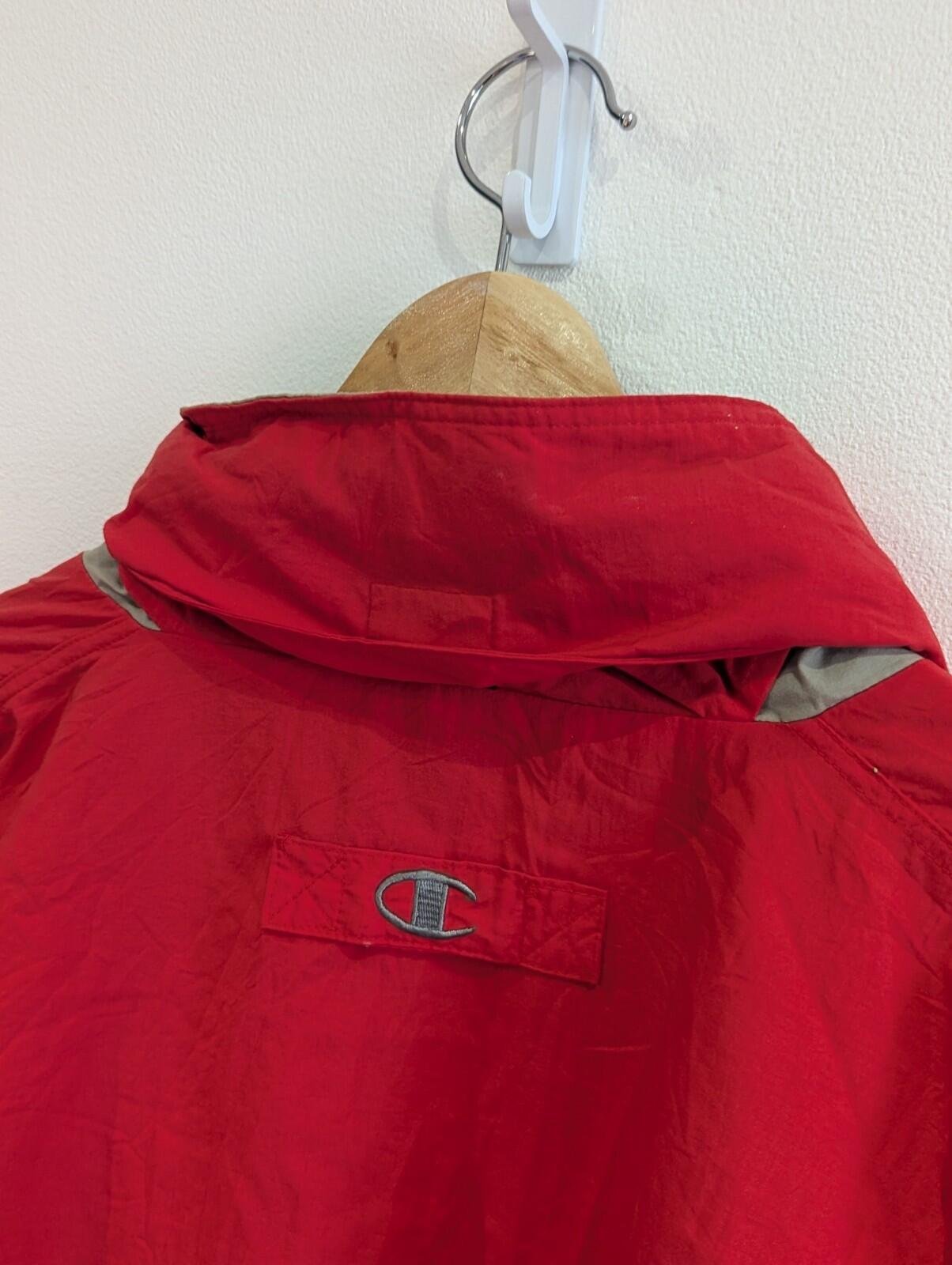 Vintage 90s Champion Windbreaker Jacket Red Coat | Size Large | Champion Jacket - Image 4