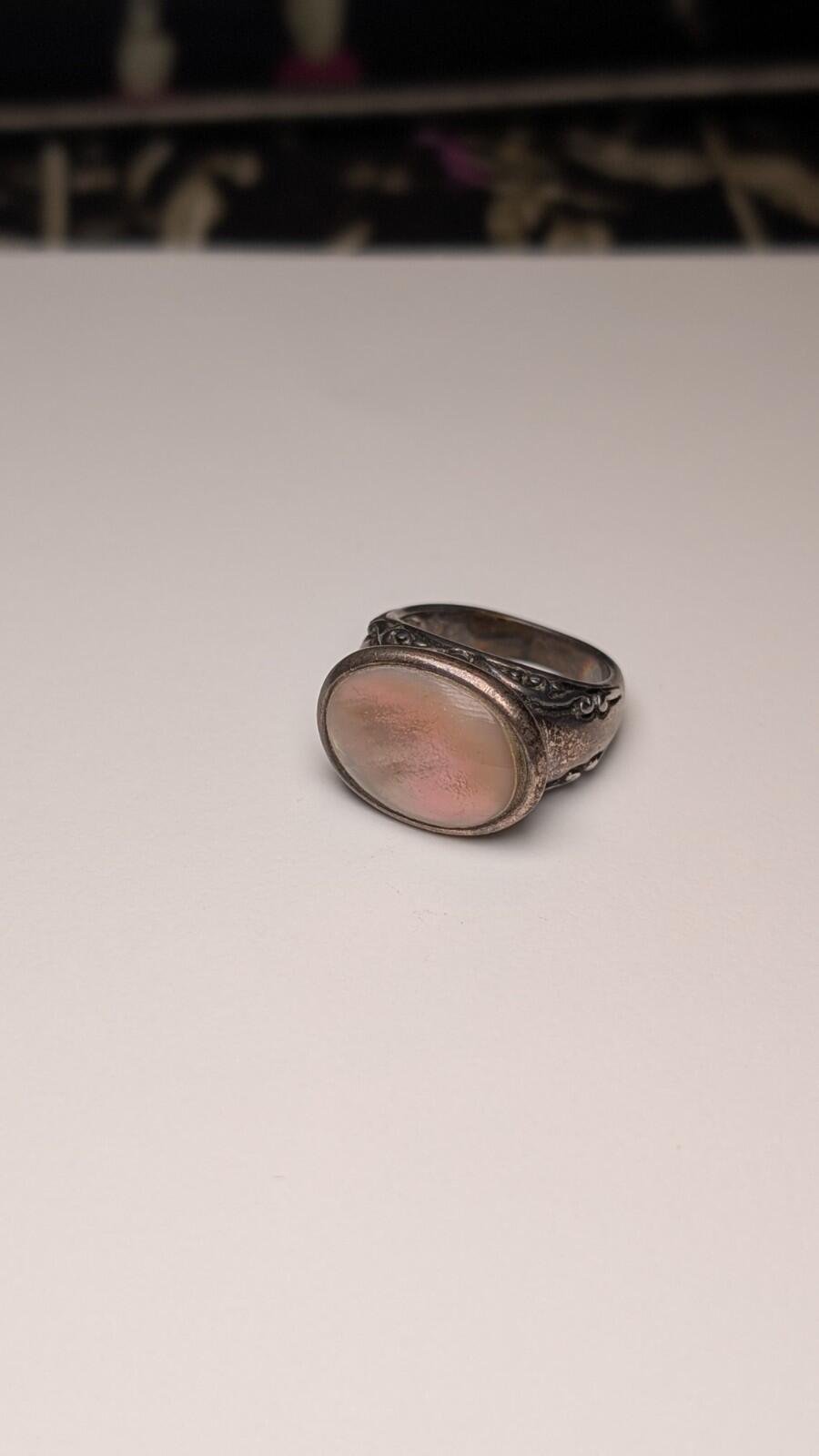 Vintage Sterling Silver Mother Of Pearl / Abalone Ring | Size L 1/2 | 925 Silver - Image 3