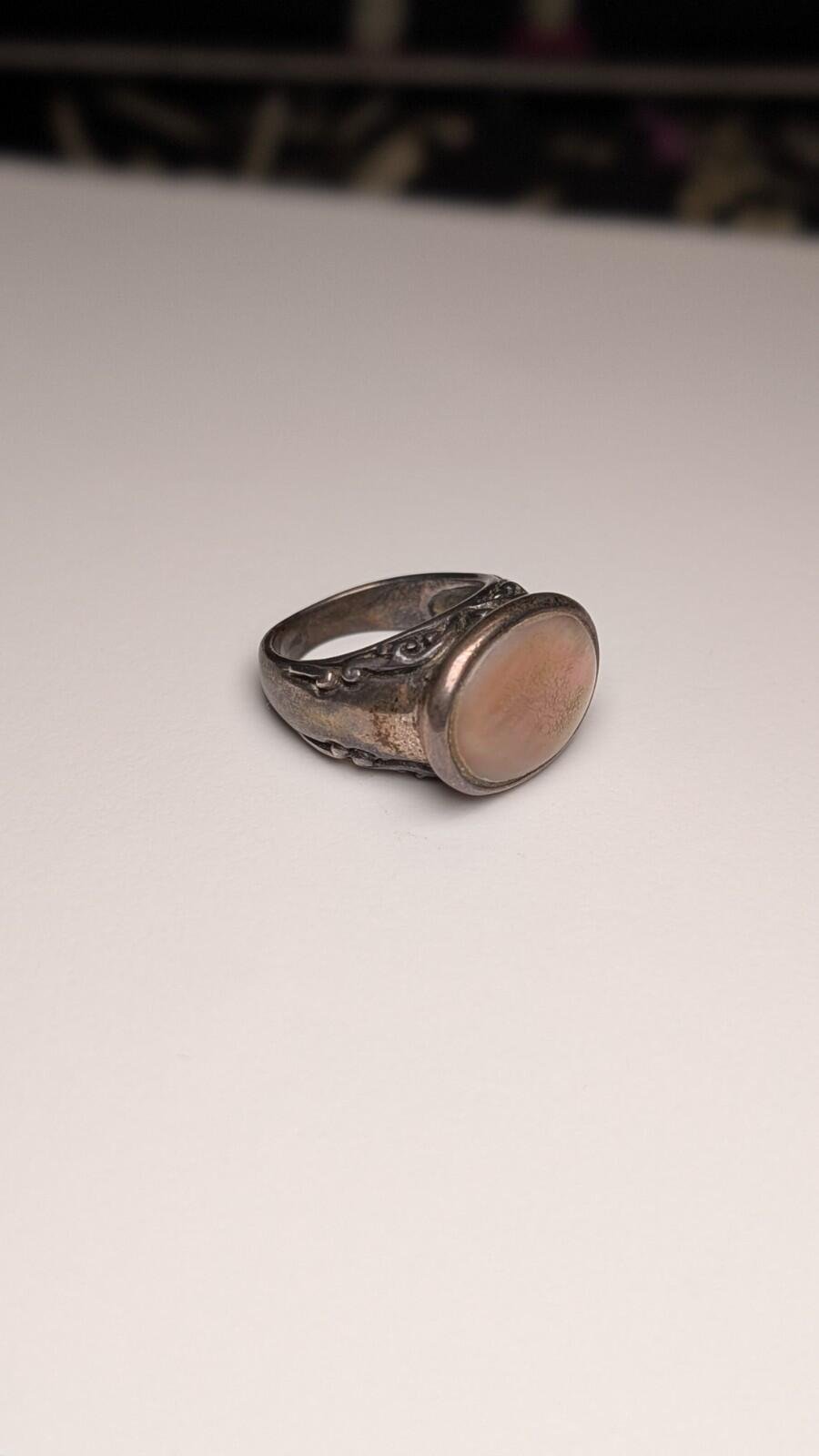 Vintage Sterling Silver Mother Of Pearl / Abalone Ring | Size L 1/2 | 925 Silver - Image 4
