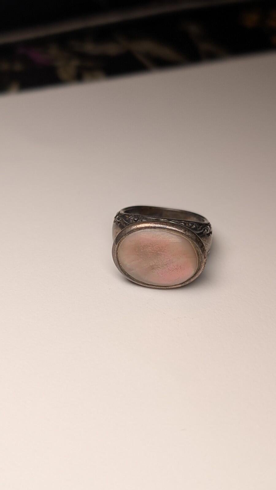 Vintage Sterling Silver Mother Of Pearl / Abalone Ring | Size L 1/2 | 925 Silver - Image 5