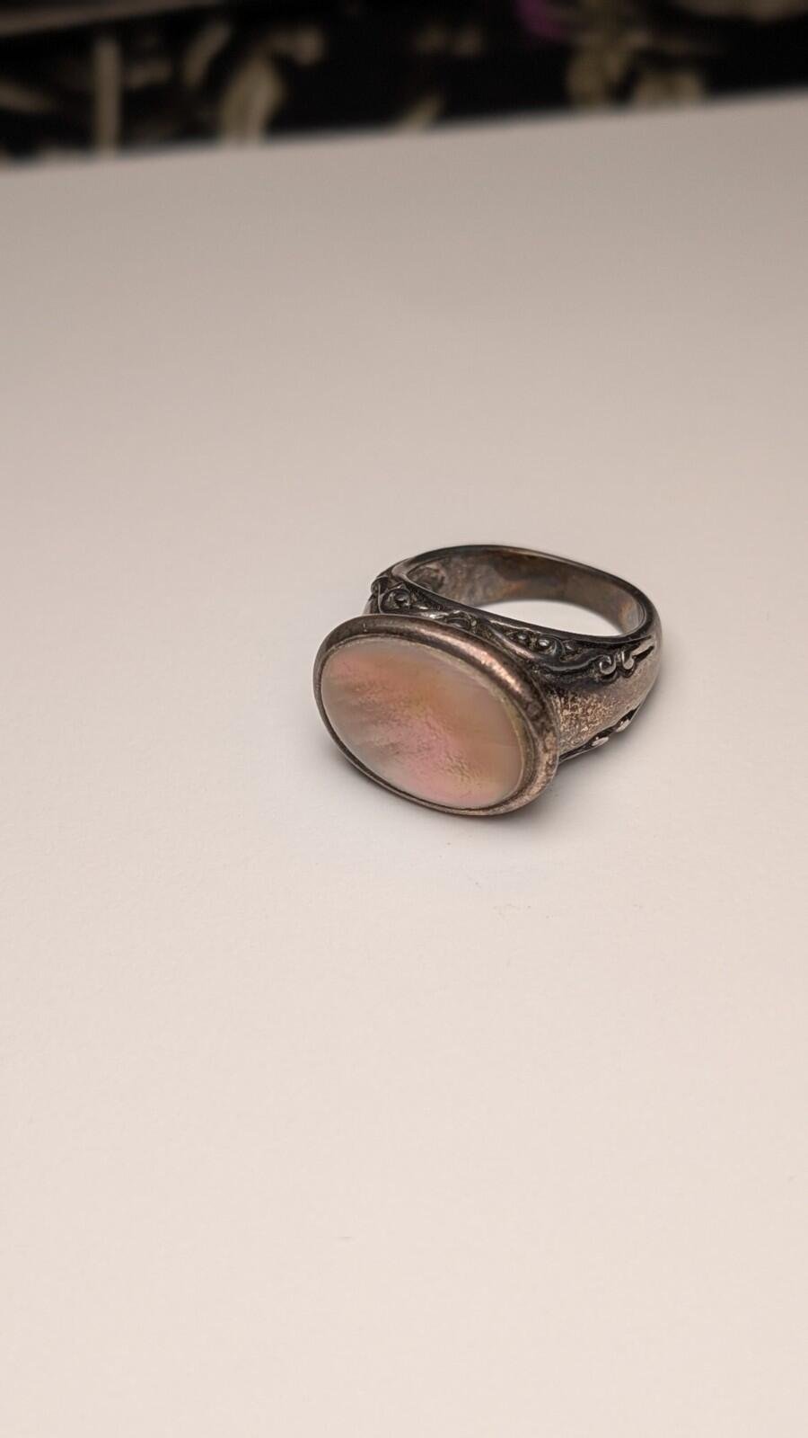 Vintage Sterling Silver Mother Of Pearl / Abalone Ring | Size L 1/2 | 925 Silver - Image 6