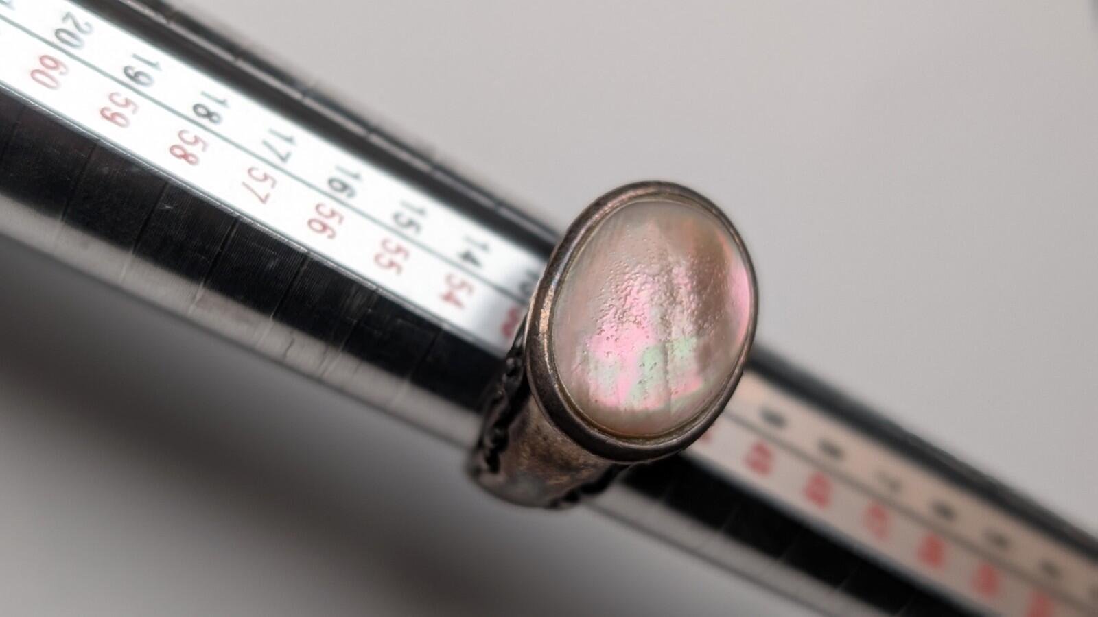 Vintage Sterling Silver Mother Of Pearl / Abalone Ring | Size L 1/2 | 925 Silver - Image 10