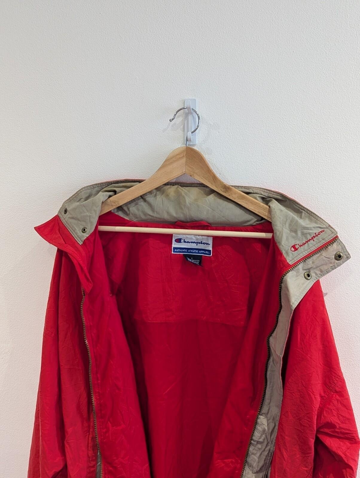 Vintage 90s Champion Windbreaker Jacket Red Coat | Size Large | Champion Jacket - Image 7