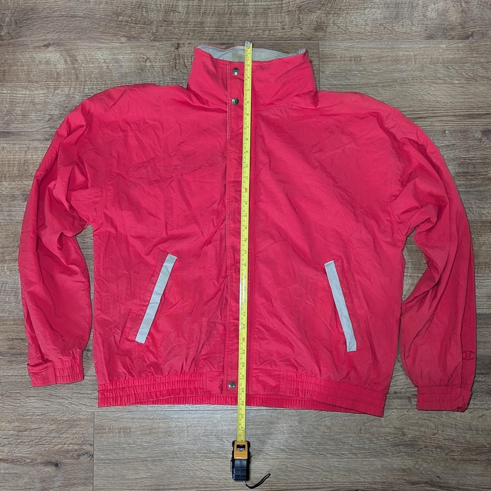Vintage 90s Champion Windbreaker Jacket Red Coat | Size Large | Champion Jacket - Image 8