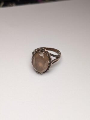 Vintage Sterling Silver Smokey Quartz  Gemstone Ring | Size M | 925 Silver