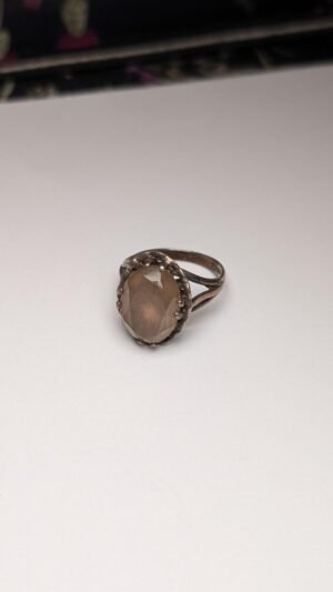 Vintage Sterling Silver Smokey Quartz Gemstone Ring | Size M | 925 Silver