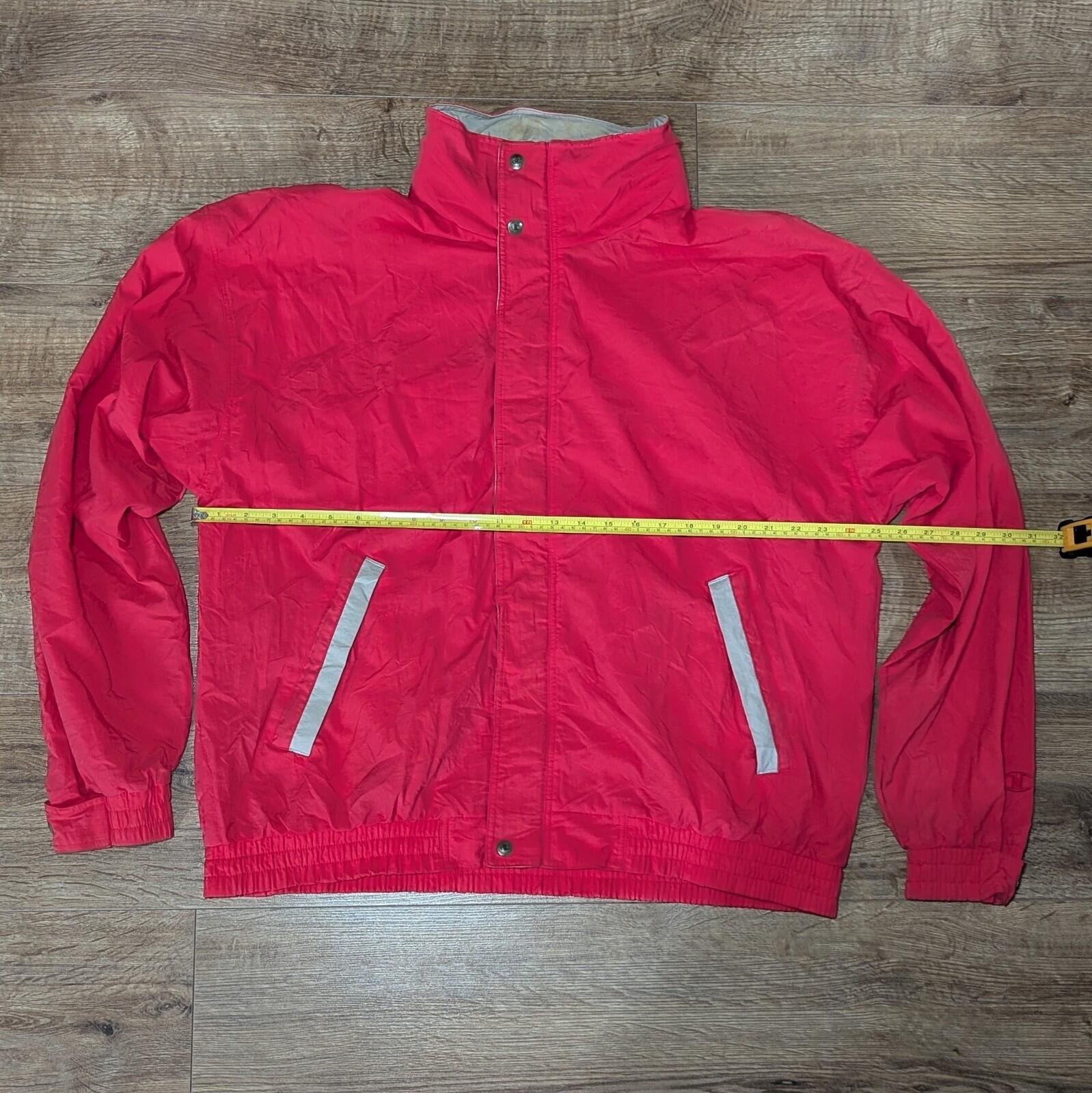 Vintage 90s Champion Windbreaker Jacket Red Coat | Size Large | Champion Jacket - Image 9