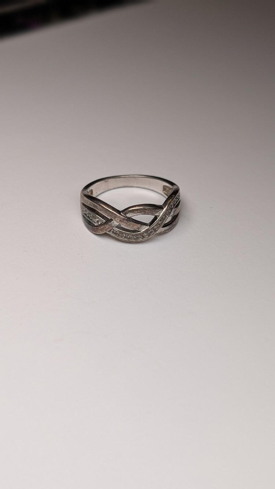 Vintage Sterling Silver Clear Gemstones Ring | Size M 1/2 | 925 Silver - Image 4