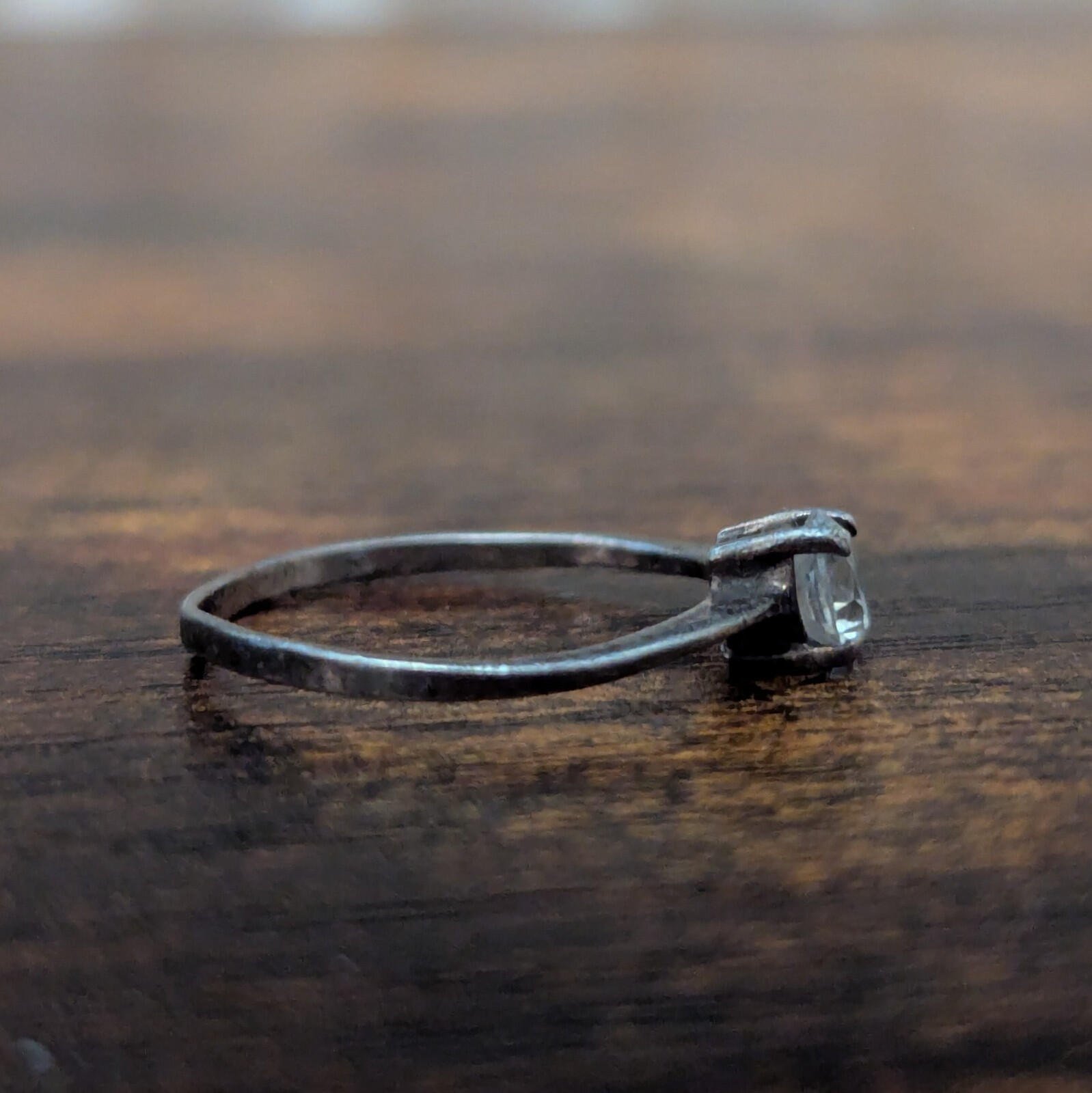 Vintage Sterling Silver Ring | Gemstone Unknown | Size L 1/2 - Image 4