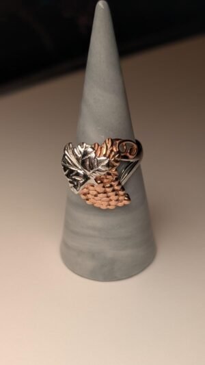 Vintage Sterling Silver Grape Vine And Leaf Ring | Size T | 925 Silver