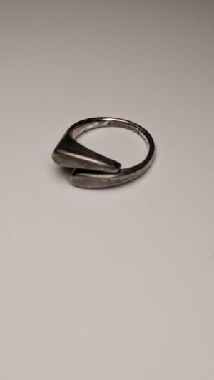 Vintage Sterling Silver Double Droplet Ring | Size R | 925