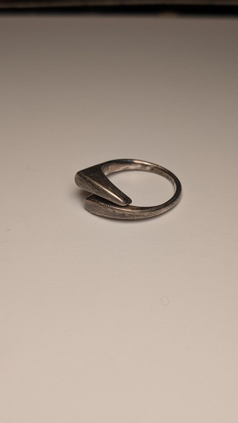 Vintage Sterling Silver Double Droplet Ring | Size R | 925 - Image 2