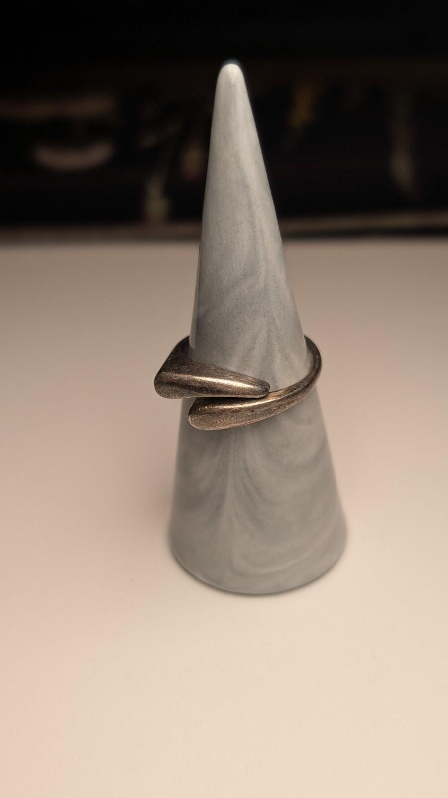 Vintage Sterling Silver Double Droplet Ring | Size R | 925 - Image 10