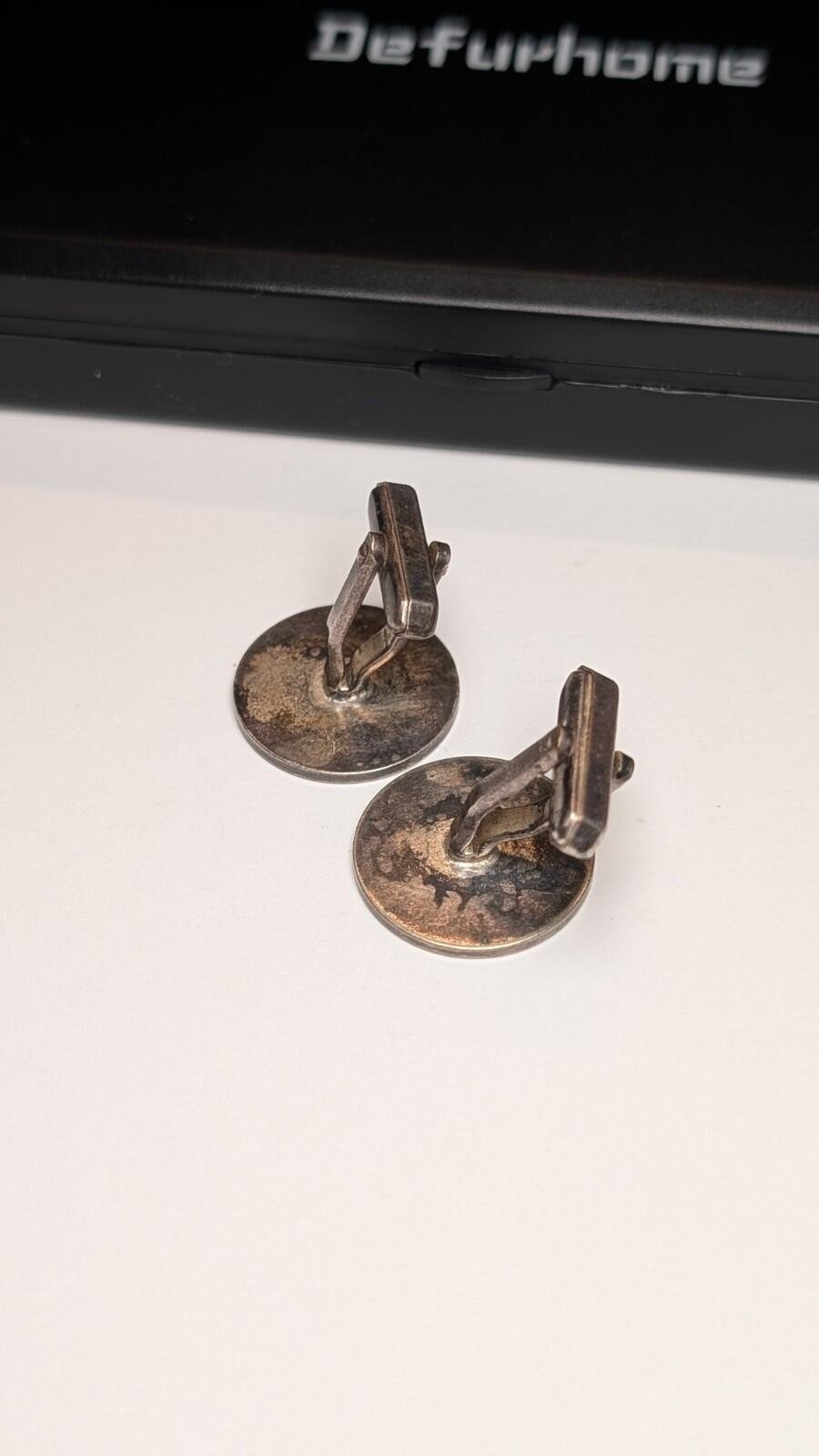 Vintage Sterling Silver Libra Star Sign Cuff Links | 925 Silver (Slightly Bent) - Image 5