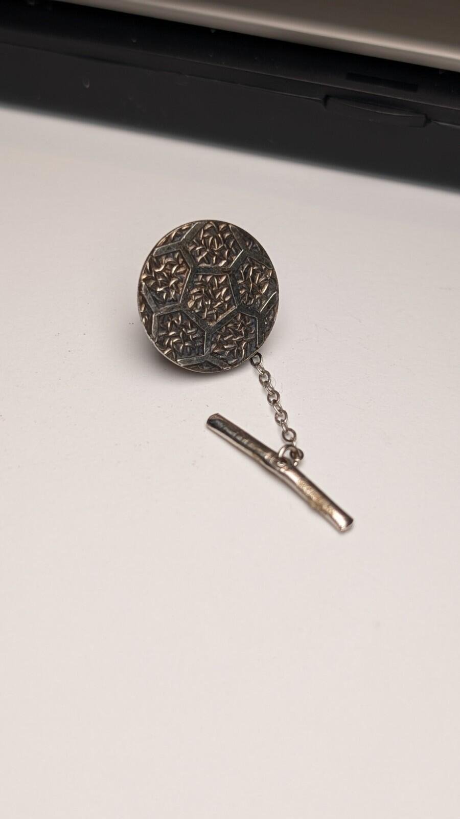 Vintage Sterling Silver Football Tie Pin | 925 Silver Mens Tie Pin - Image 4