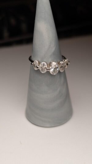 Vintage Sterling Silver CZ 5 Stone Clear Gemstone Ring | Size P 1/2 | 925
