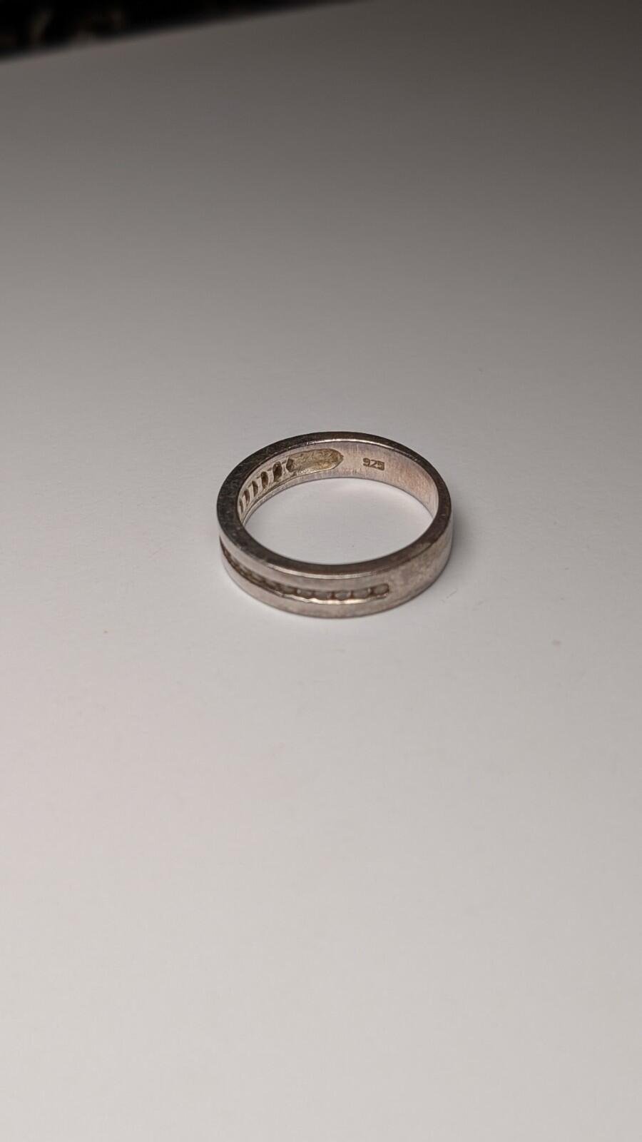 Vintage Sterling Silver CZ Stone Clear Gemstone Band Ring | Size O 1/2 | 925 - Image 5