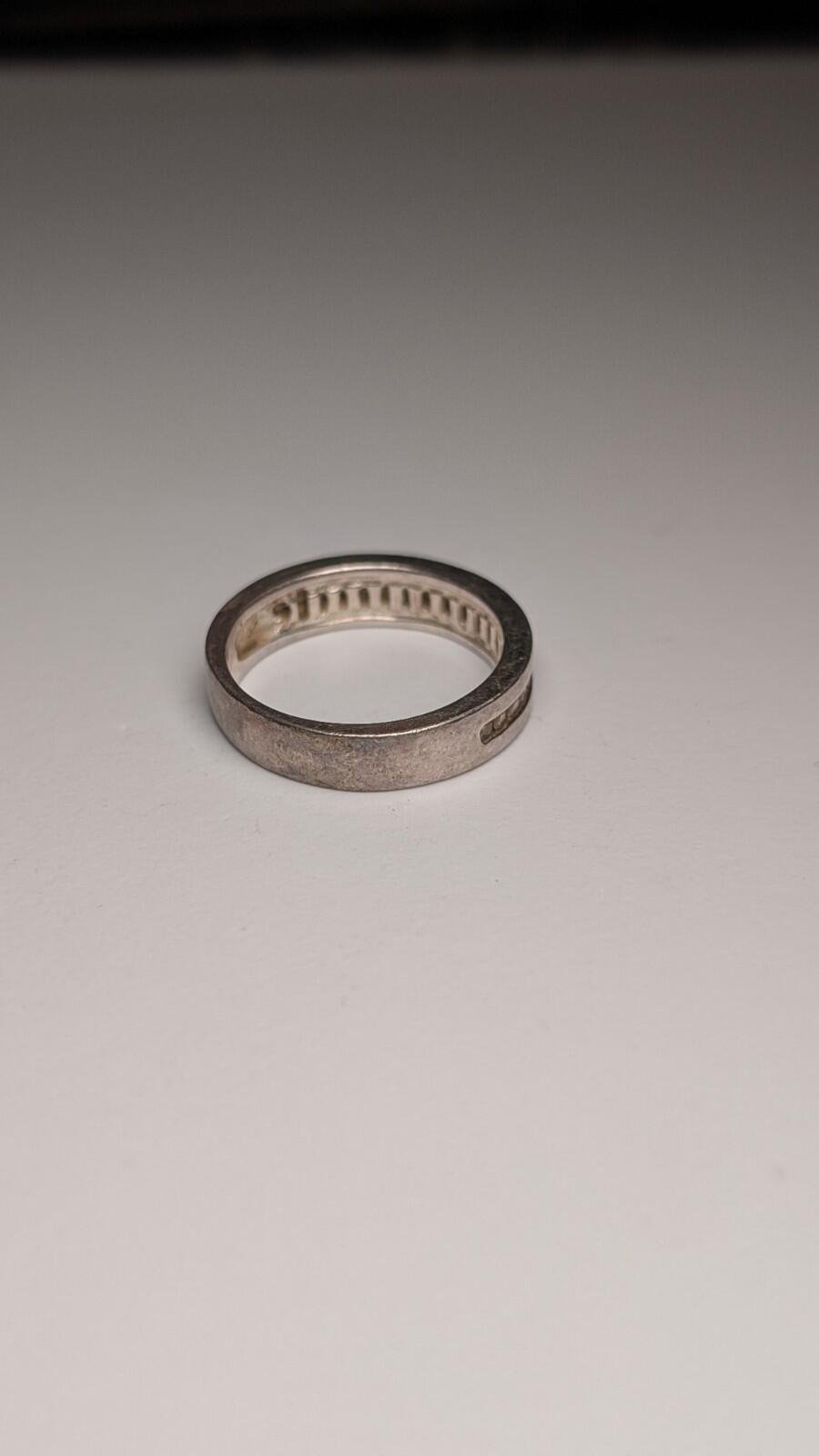 Vintage Sterling Silver CZ Stone Clear Gemstone Band Ring | Size O 1/2 | 925 - Image 6