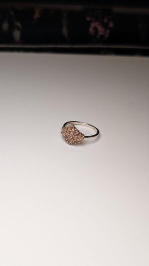 Vintage Sterling Silver Brown Zircon Cluster Ring | Size Q 1/2 | 925 Silver