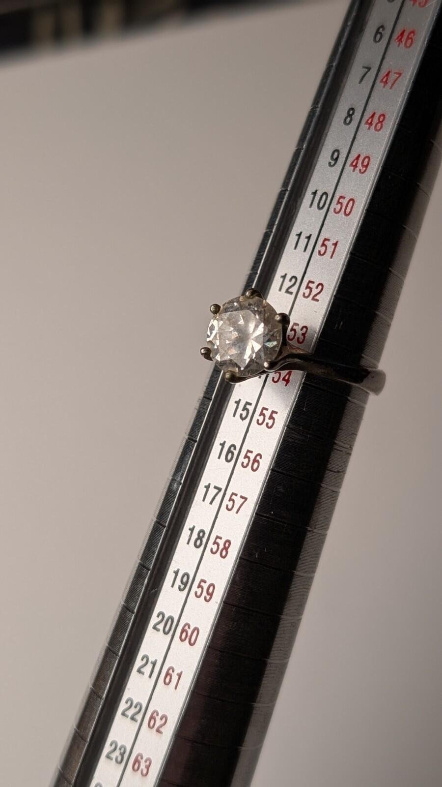 Vintage Sterling Silver CZ Gemstone Solitaire Ring | Size M 1/2 | 925 Silver - Image 8
