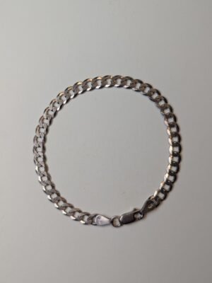 Vintage Sterling Silver Curb Link Bracelet | 19.5cm | 5.9g | 925 Silver
