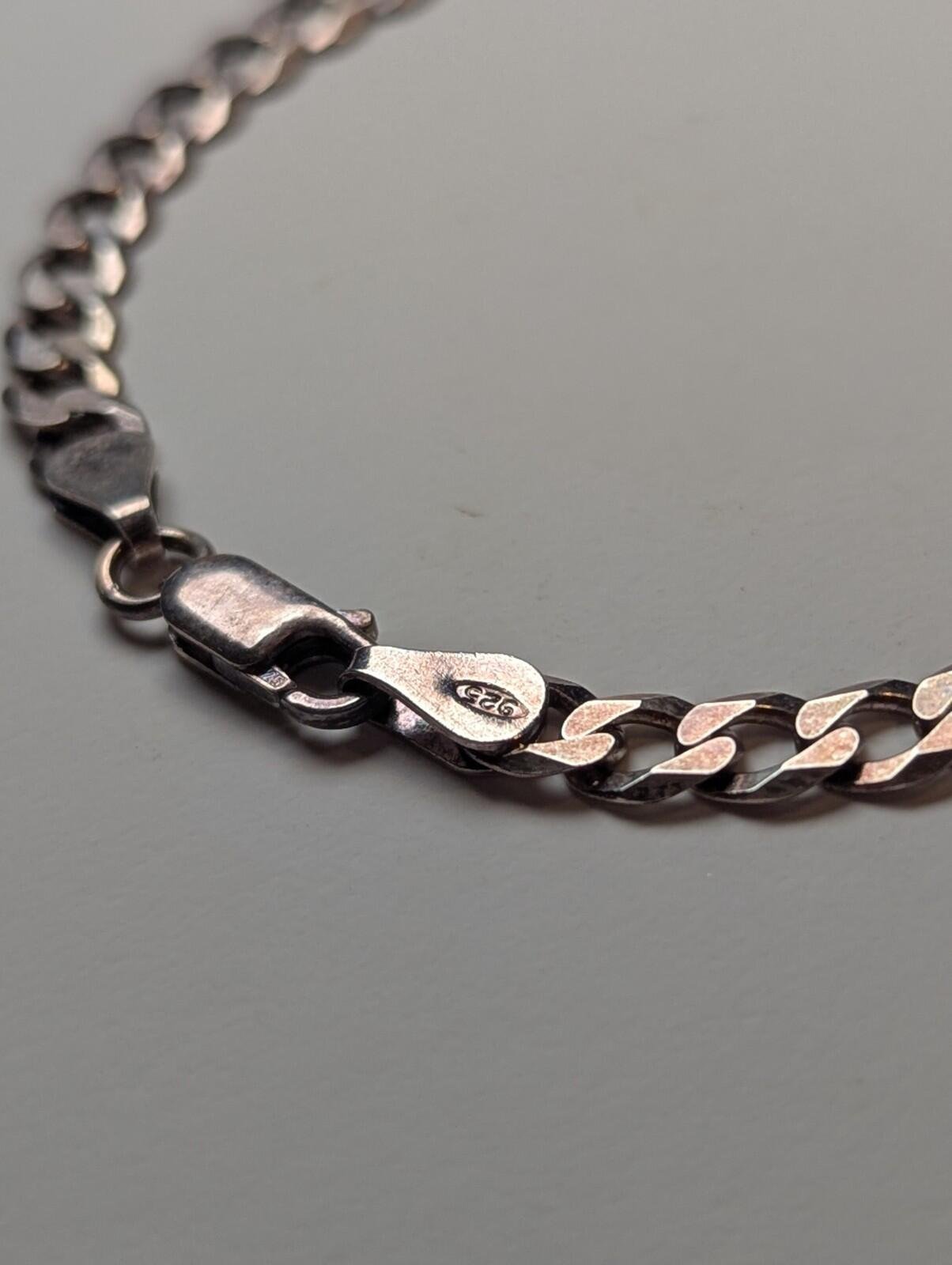 Vintage Sterling Silver Curb Link Bracelet | 19.5cm | 5.9g | 925 Silver - Image 2